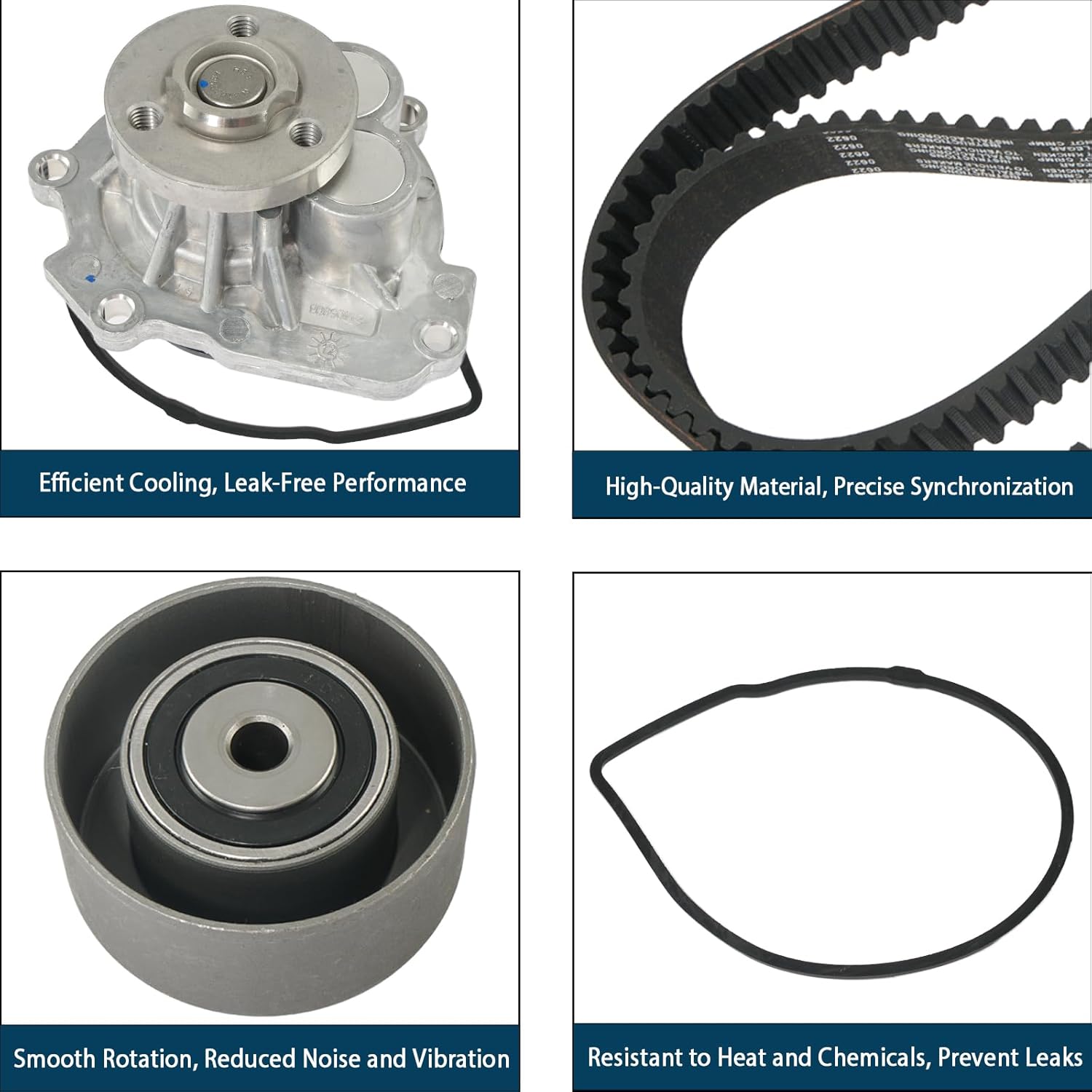 Engine Timing Belt Kit with Water Pump Compatible with 2009-2018 Chevy Cruze Sonic Aveo Aveo5, 2009-2010 Pontiac G3, 2007-2008 Saturn Astra 1.6L 1.8L Replaces TCKWP338 24422964 25195119