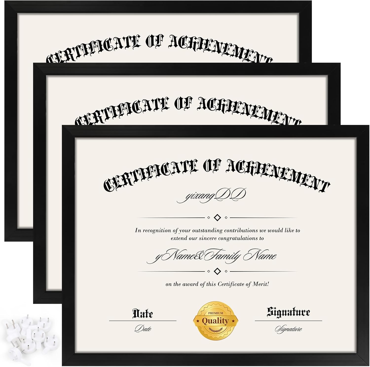 YixangDD 3 PACK Certificate Frames 8.5 x 11,Black Diploma