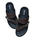 SMOXX Men's Solid Casual Flat Slipper, Faux Leather Slip-on Toe Ring Fashion Slipper For Men (Brown, UK Footwear Size System, Adult, Men, Numeric, Medium, 5) gallery image