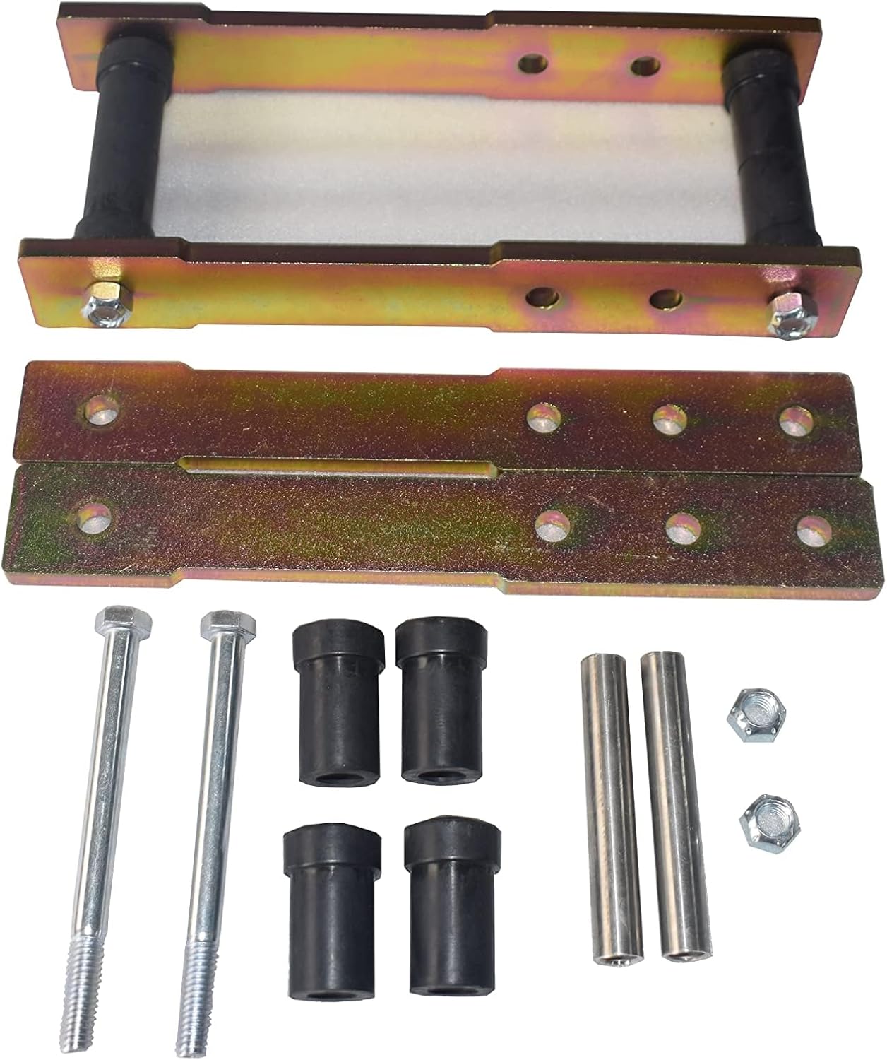 1" 2" 3" 4" Adjustable Rear Leaf Spring Shackle Lift Kit Compatile with 1965-1973 Ford Mustang, for 1966-1970 Falcon Mercury, for 1965-1969 Comet & Cyclone, 1/2" Shackle Bolt Size