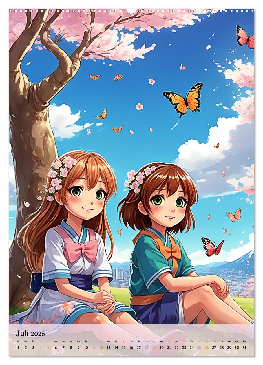Träume eines jungen Herzens – Eine Manga-Reise zur Selbstfindung (hochwertiger Premium Wandkalender 2026 DIN A2 hoch), Kunstdruck in Hochglanz: Eine ... Träumen und der ersten Liebe (CALVENDO Kunst)