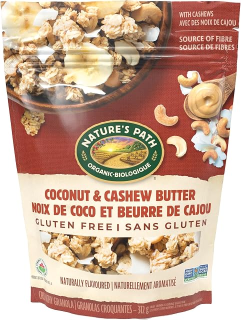 Nature's Path Organic Coconut & Cashew Butter Granola, 312 g (Pack of 8), Gluten Free, Non-GMO