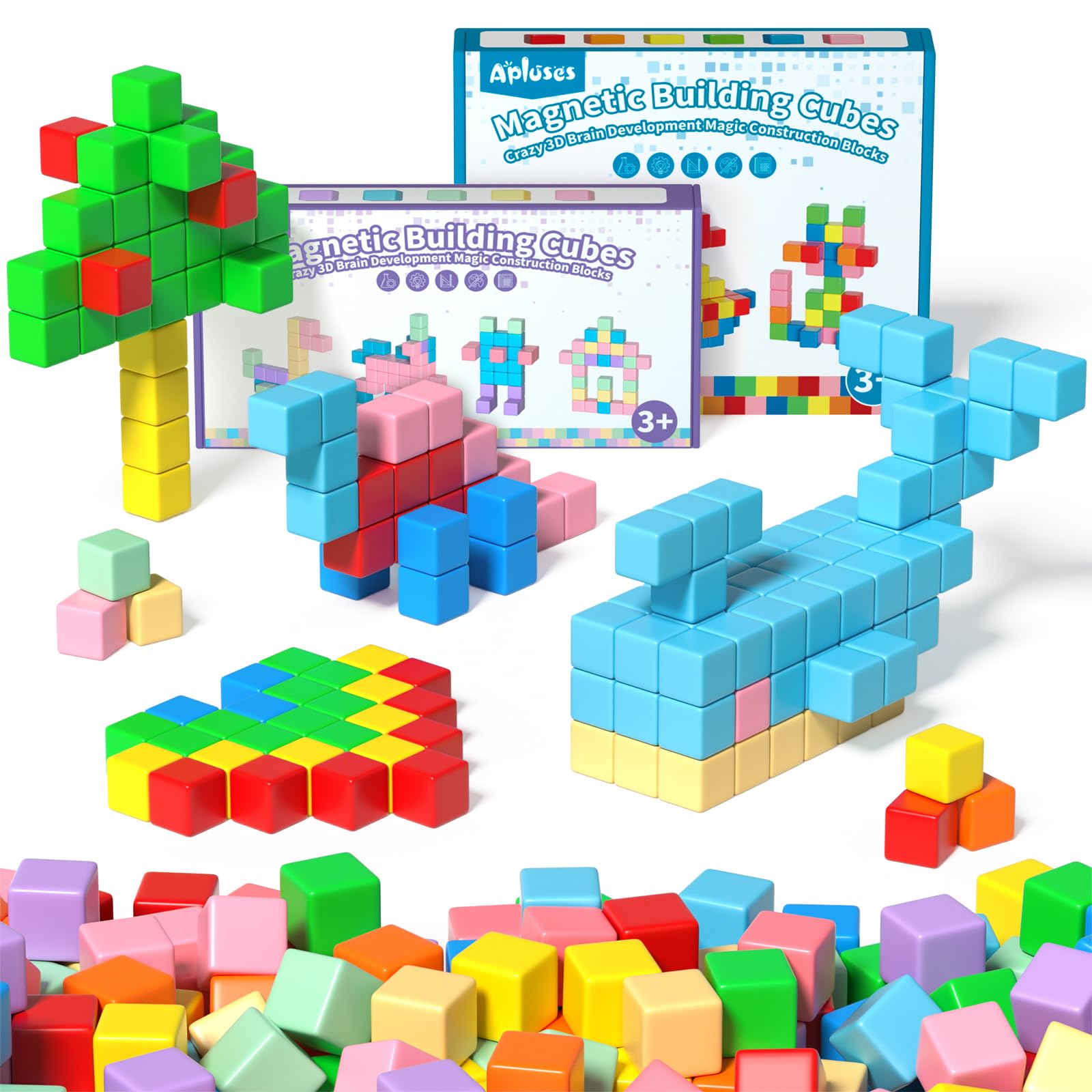 100 PCS Magnetic Building Blocks - STEM Toys For Kids Ages 3-12, Educational Magnet Cubes Gift