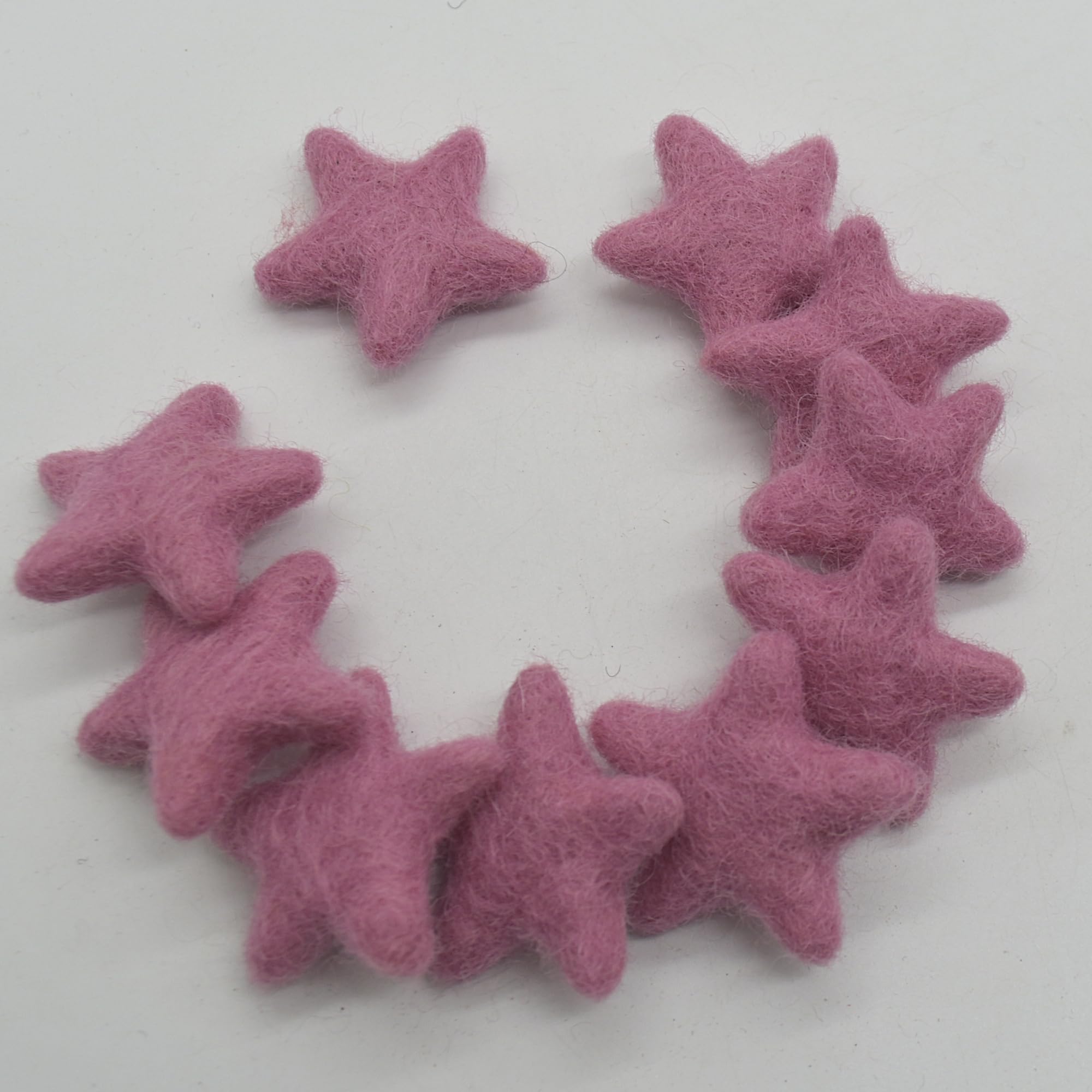 Oriental Direct Coral Pink 100% Wool Felt Stars - 3Cm - 10 Felt Stars