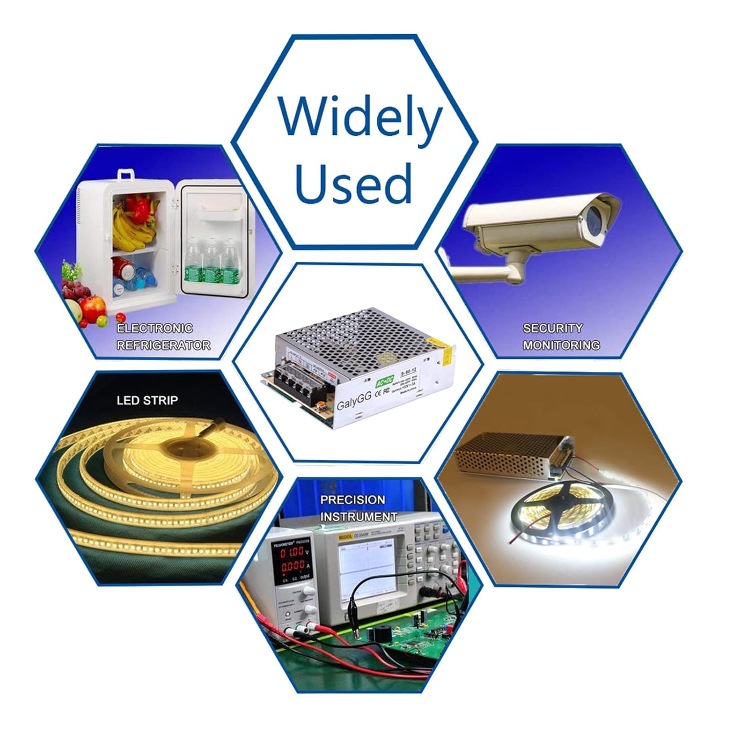 12V 5A Power Supply, 60W LED Driver Universal Regulated Transformer Converter Adapter AC 110V-220V to DC 12V Low Voltage Output for LED Light, Radio, Computer Project