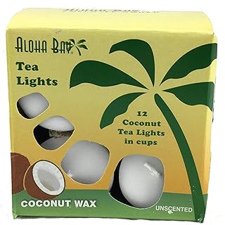 Aloha Bay Palm Wax Tea Lights with Aluminum Holder Candles, 7 Ounce