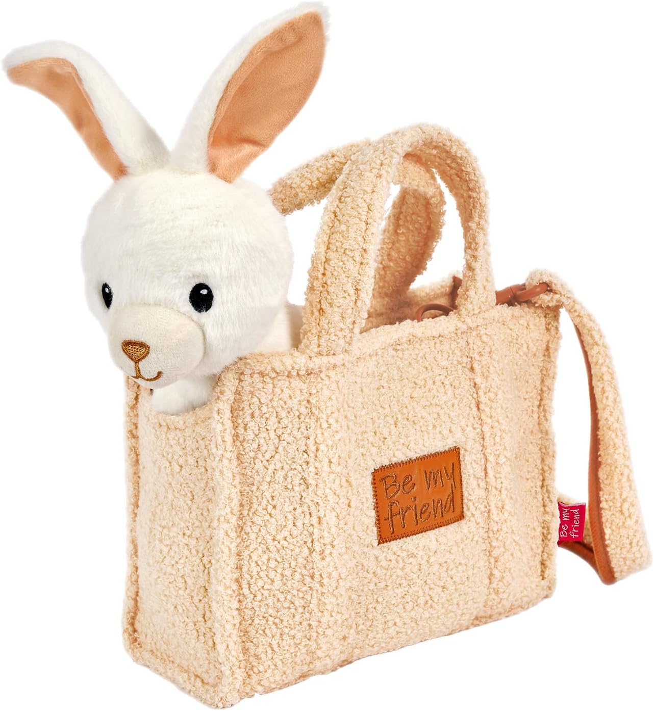 Trudi - Pluche dier in de tas, 29716, beige/roze, XS Trudi - Pluche dier in de tas, 29716, beige/roze, XS