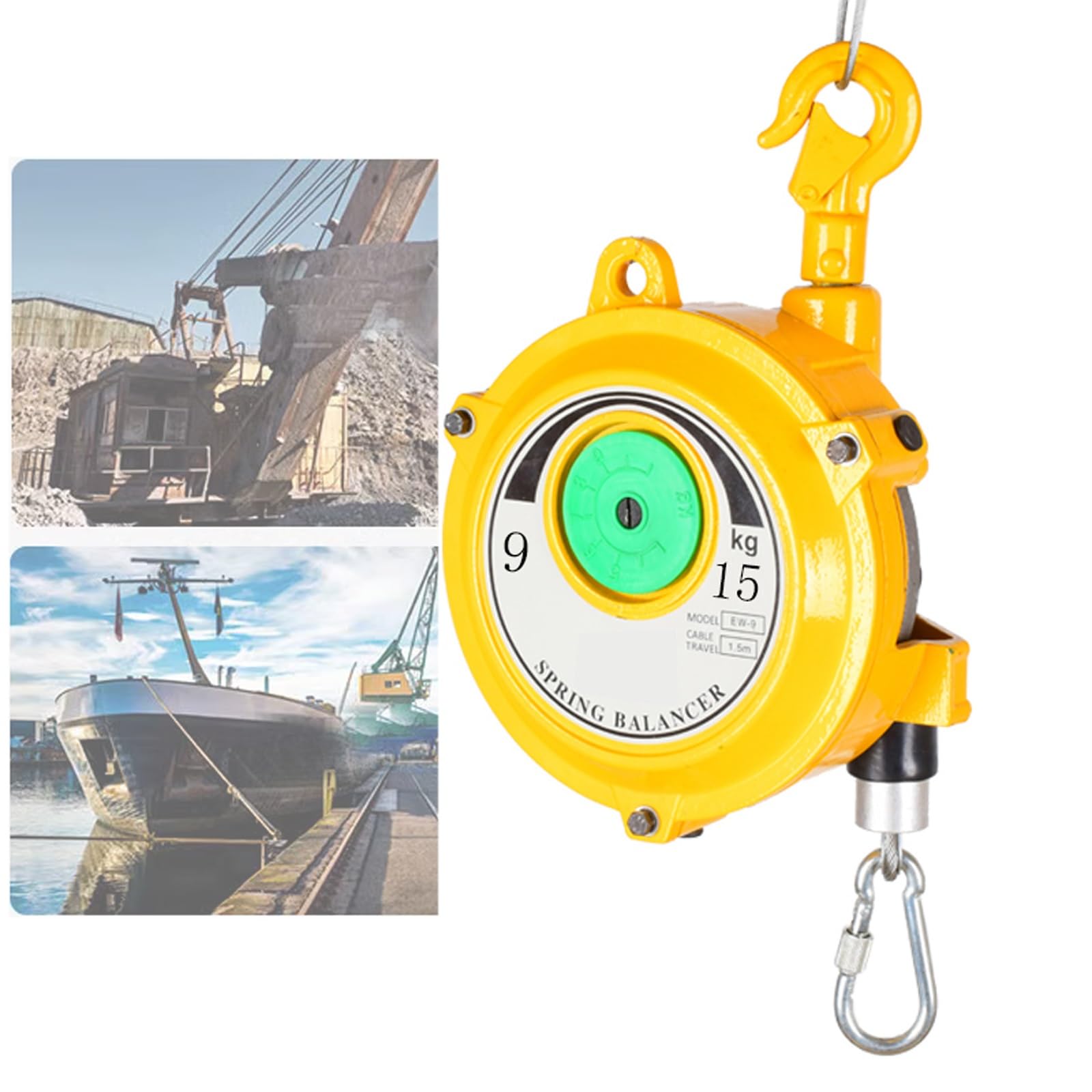 WEKONUMEX Retractable Spring Balancer, Retractable Spring Balancer 1.5m Aluminum Alloy Adjustable Multiple Sizes(9-15kg)