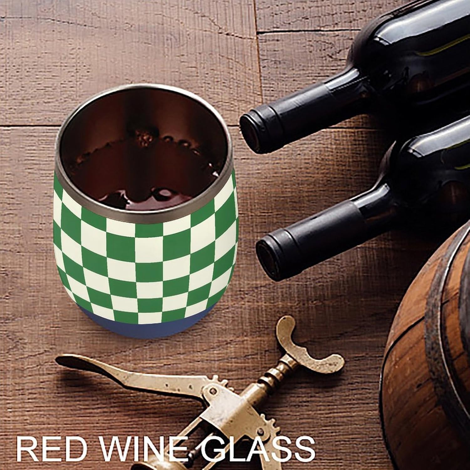 Green Checkered Racing Flags Insulated Drinking Cup Stainless Steel Coffee Mug Wine Tumbler with Lid 12OZ