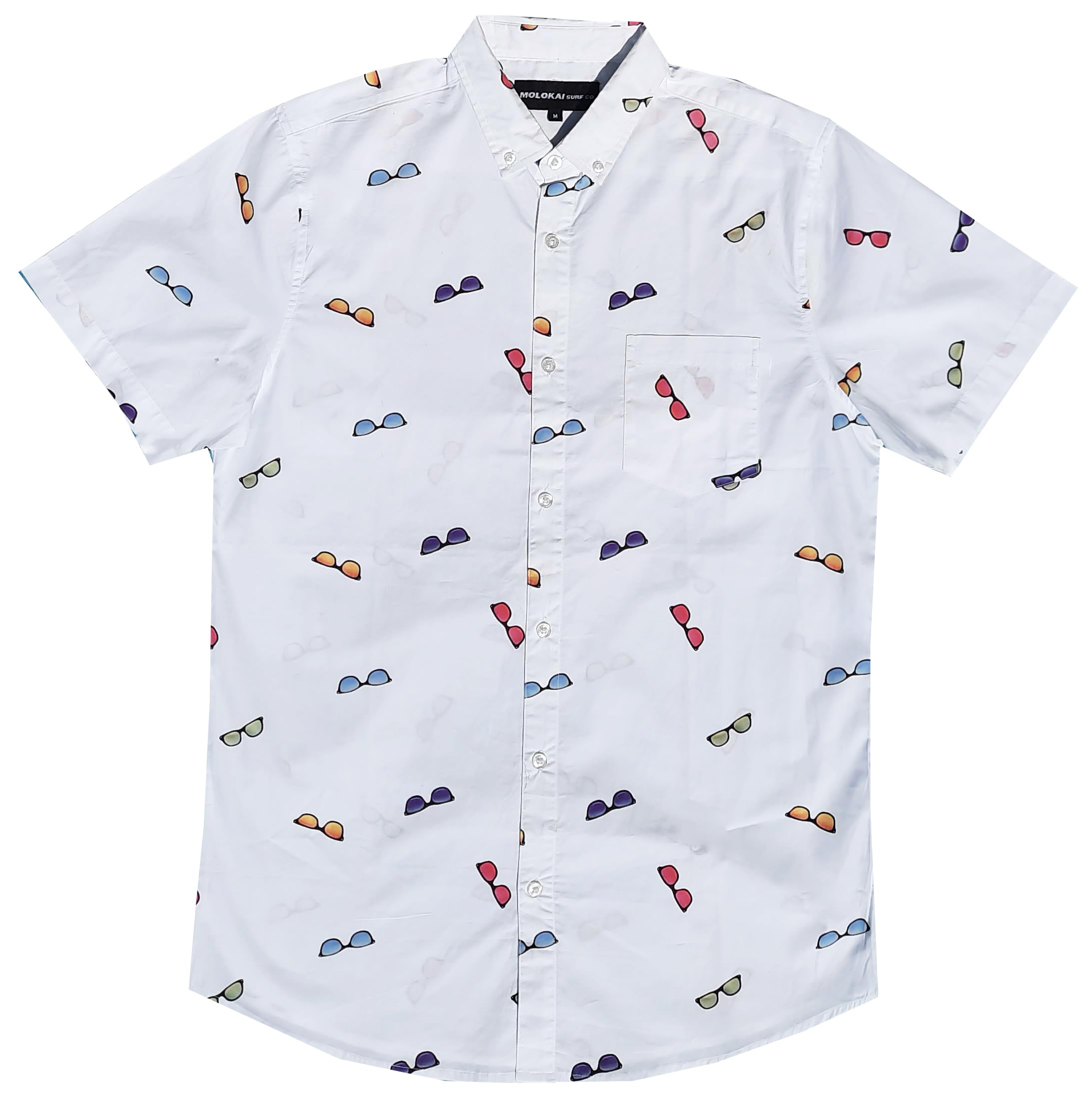 Molokai Surf Button Down Slim Fit Hawaiian Short Sleeve Shirts