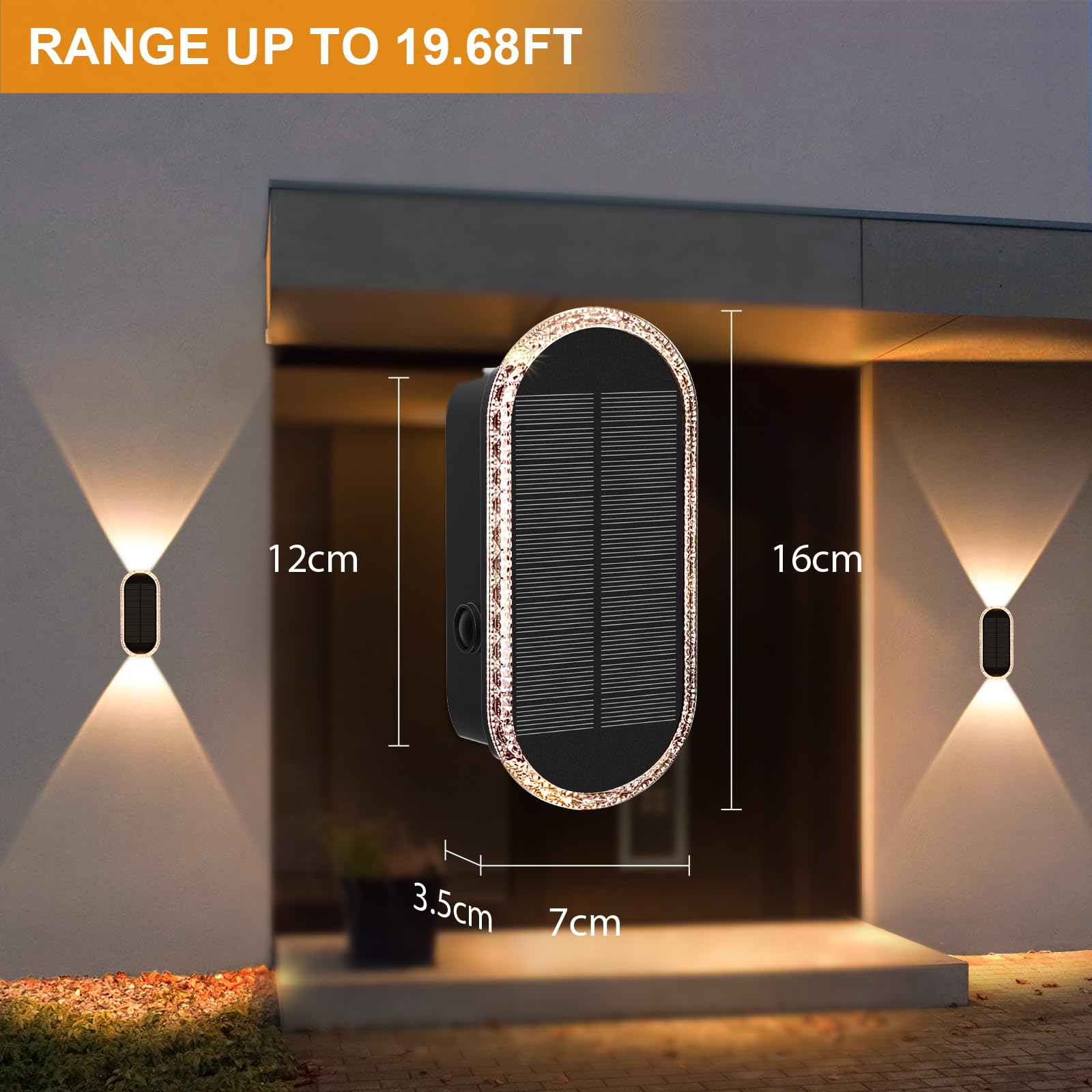 AGOTD Luci Solari da Parete Esterno Sopra e Sotto, 3 Temperature Colore LED, Impermeabile IP65, Luci Giardino, Cortile, Balcone, 4 Pezzi