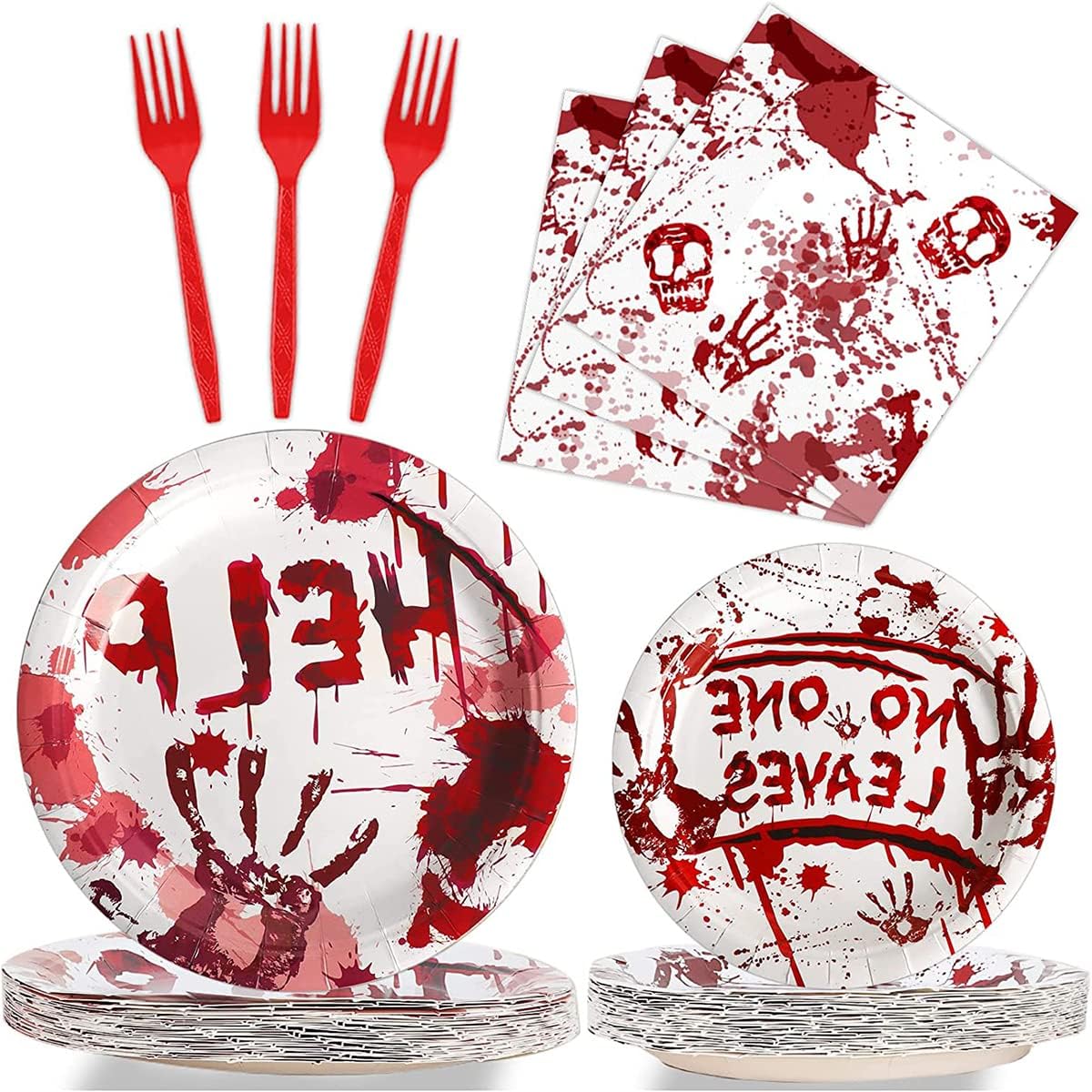 96 Pcs Zombie Halloween Party Plates...