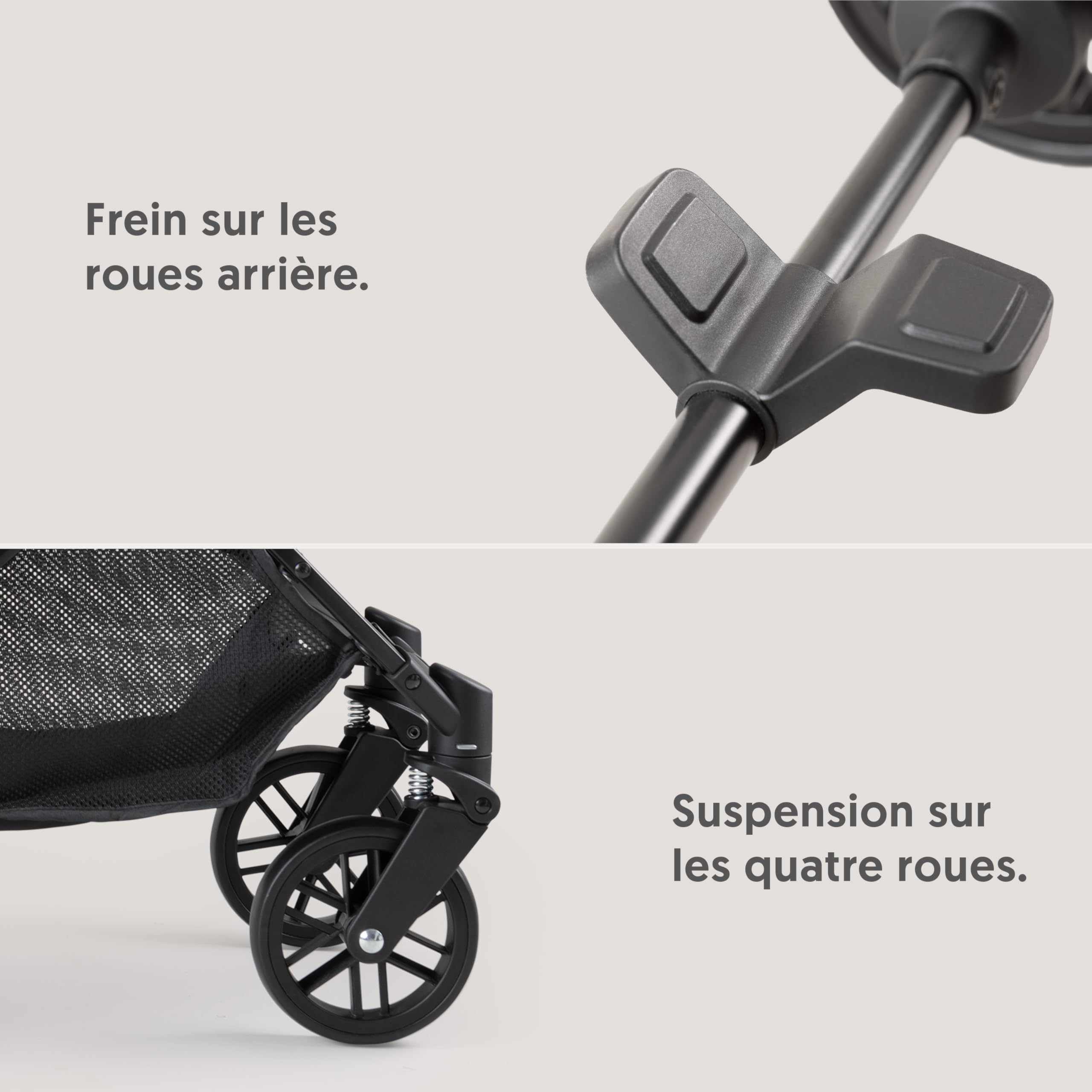 Interbaby Poussette Canne Compacte Légère Cabine Avion 22 kg (Beige) | Poussette pliage une main, cabine avion, capote XXL, dossier inclinable, suspension 4 roues, dès la naissance