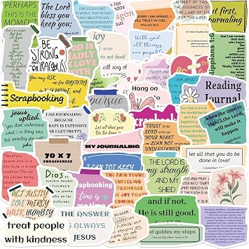 50PCS Jesus Quote Notes Stickers,Bible Journaling Stickers,Waterproof Vinyl Faith Stickers for Water Bottles Laptop Journal