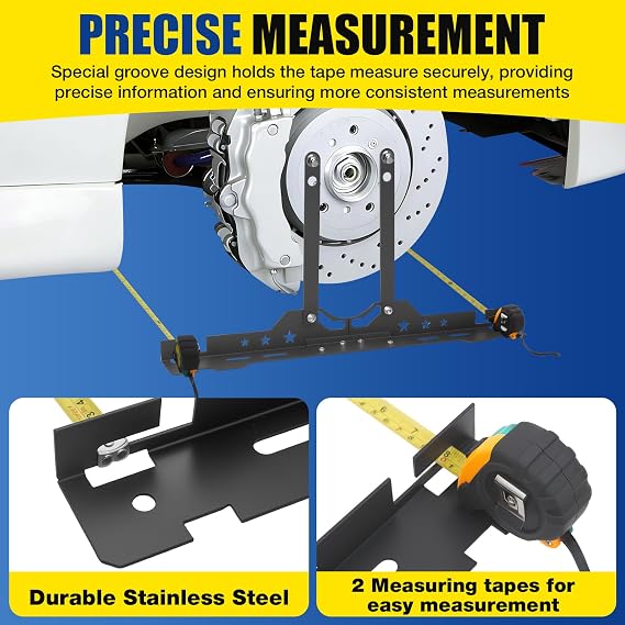 Loyala Wheel Alignment Tool 2 PCS Toe Alignment Tool Plates with 2 Measuring Tapes Camber Alignment Tool for Automotive Truck SUVs RV Tire Repair Home Use Automotive Tools