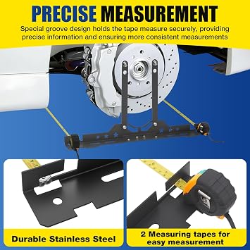 Loyala Wheel Alignment Tool 2 PCS Toe Alignment Tool Plates with 2 Measuring Tapes Camber Alignment Tool for Automotive Truck SUVs RV Tire Repair Home Use Automotive Tools