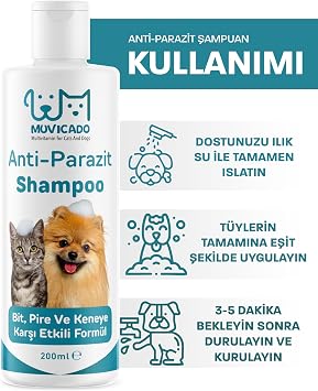 Muvicado Cat Dog Parasite Shampoo Bit Flea Parasite Tick Drop Comb Use With Collar