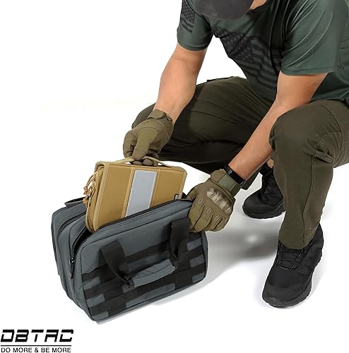 Miniatura 7 de DBTAC - Funda cuadrada para alfombra de pistola, 1 funda acolchada rígida para arma de fuego con parche extraíble y reflectante para campo de tiro,