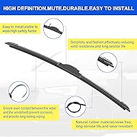 Vista 2 de ANIKLUIM® Juego de limpiaparabrisas de 20 pulgadas + 20 pulgadas con limpiaparabrisas trasero de 12 pulgadas, repuesto automotriz (paquete de 3)