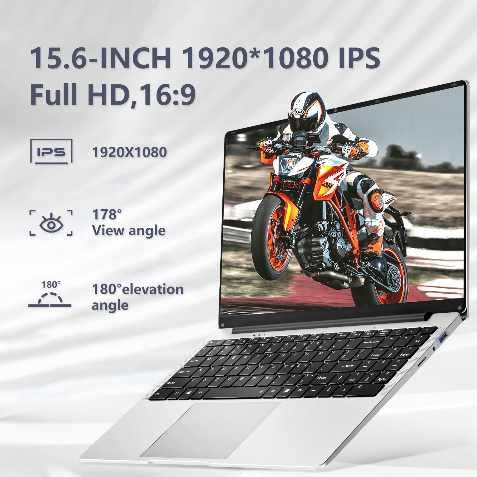 Wexultor PC Portatile 15,6 pollici, Notebook Celeron N4000 CPU, Windows 11 Laptop 8GB DDR4 RAM 256GB SSD, PC Portatile da ufficio Schermo IPS FHD 1920 * 1080, TF Card Slot, USB3.0+BT5.0+Mini-HDMI