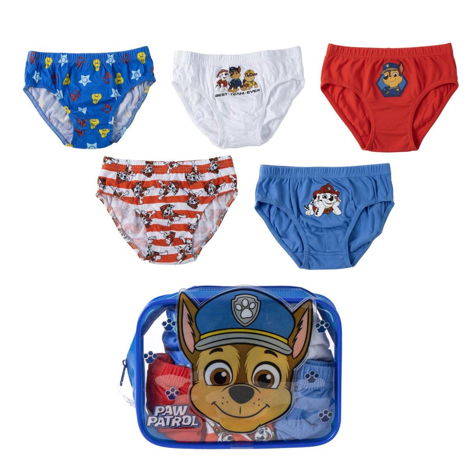 Pack 5 Calzoncillos y Neceser Paw Patrol - Ropa Interior Niña Algodón Suave y Transpirable, Braguitas Disney Ajustables y Cómodas, 2-3 Años