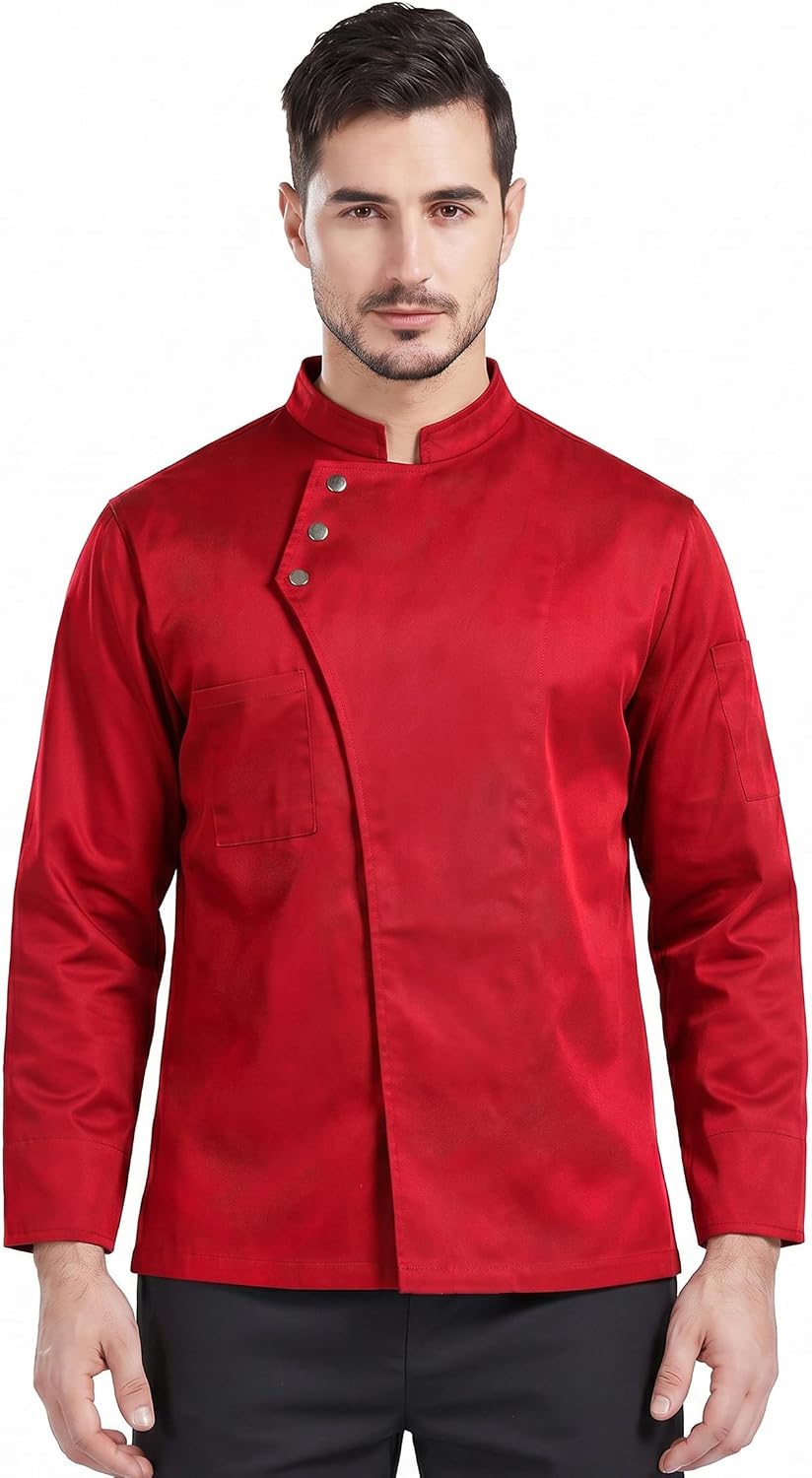 Nanxson Unisex Chef Coat Chef Jacket for Kitchen Cooking Restaurant | Snap design,Horseshoe sleeves,Cotton and polyester fabric,machine washable,chef uniform,chef outfit