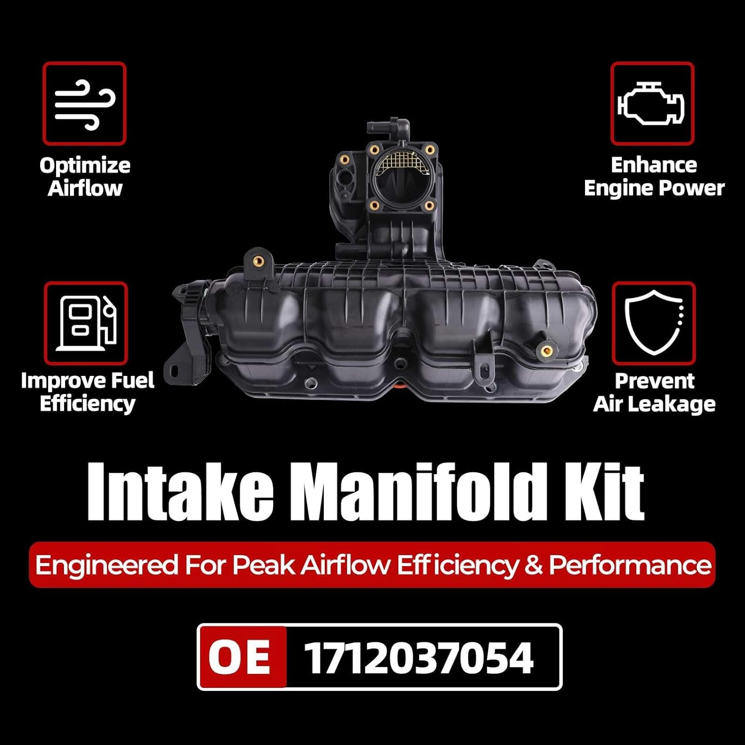 MITZONE Intake Manifold Compatible with Toyota Prius 2010-2017 1.8L L4 Engine High Performance Replacement Intake Manifold