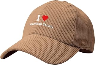 I Love Hamilton County Baseball Cap for Men Women Adjustable Corduroy Dad Hat Golf Hat