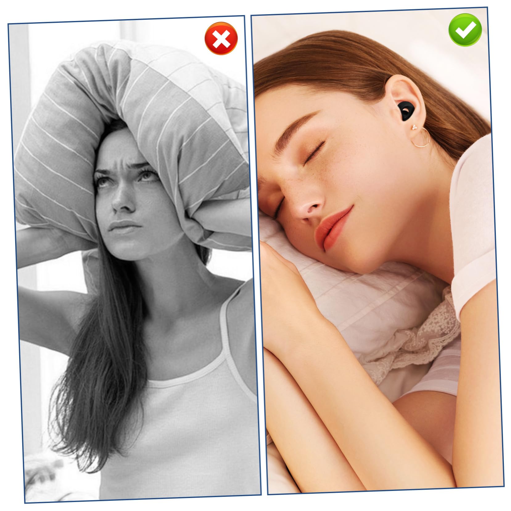 GLEAVI 5pares Para De Reutilizables y Cancelación De Ruido Para Dormir Estudiar o Viajar Incluye De Almohadillas De Diferentes