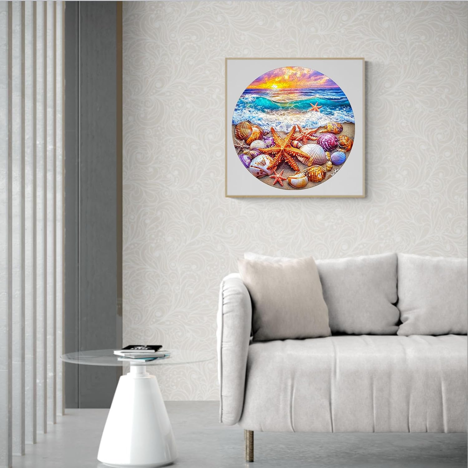 WOODBESTS Wooden Puzzles for Adults, Ocean Shells Wood Puzzle Adult, Unique Animal Shape Wooden Jigsaw Puzzles, Puzzle Game Gifts for Family Friends Birthday (200pcs, M-11.4 * 11.4in)