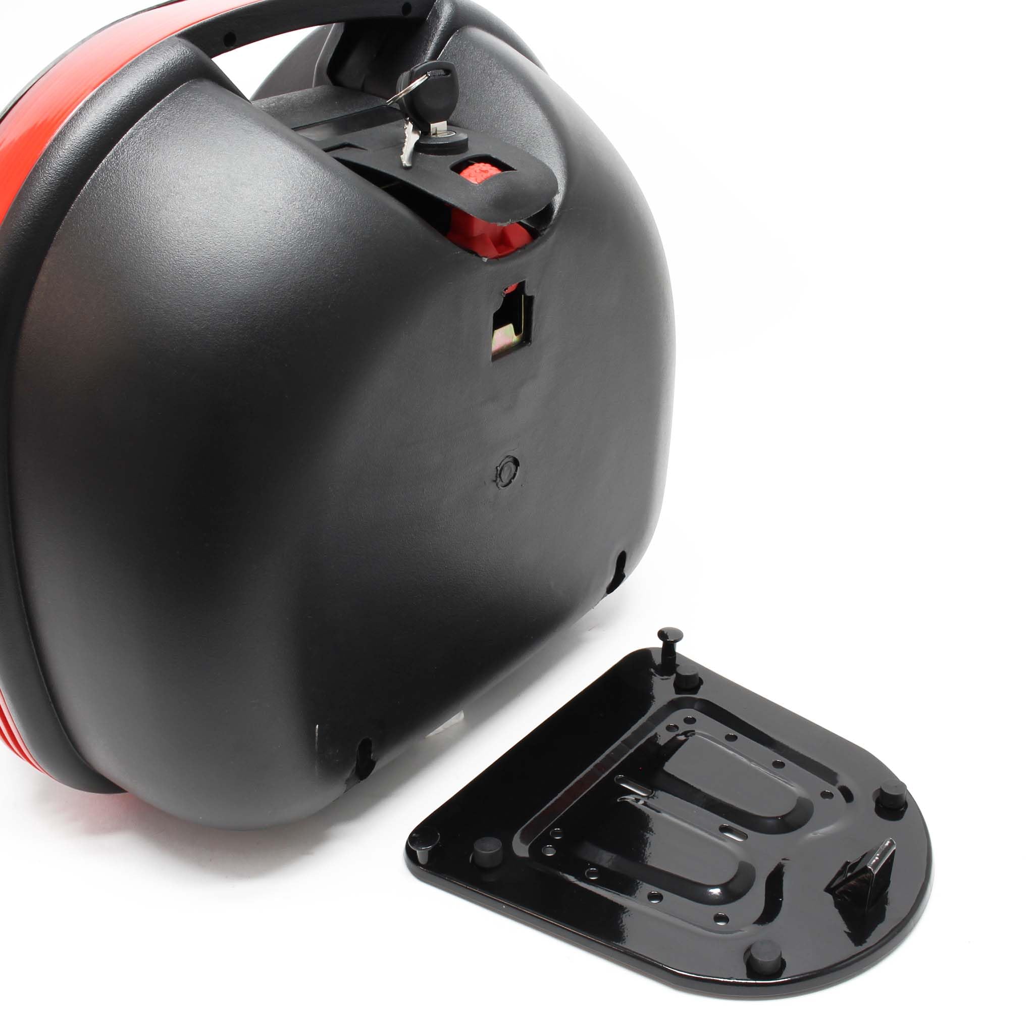 Wiltec Kufer motocyklowy 31 l czarny mat zamykany na klucz, wodoodporny bagażnik do skutera, quada i motocykla, kufer na kask ze stabilnym mocowaniem