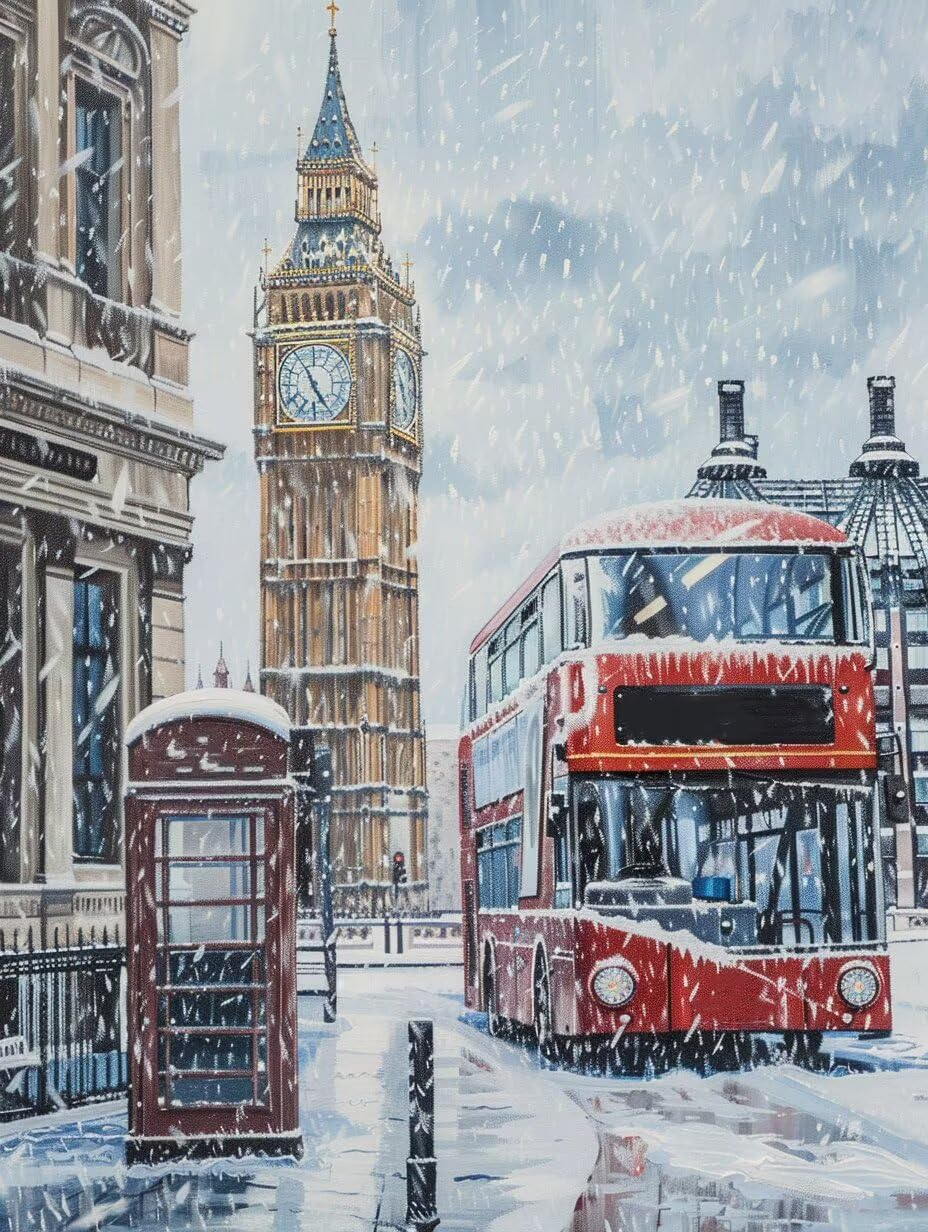 Scena Di Neve Diamond Painting 90x120cm, Diamond Painting Kit, 6-1054