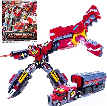 Korean Animation Transforming Robot Character Playset, Metal Cardbot S Gigantrex Transforming Robot Trailer Truck