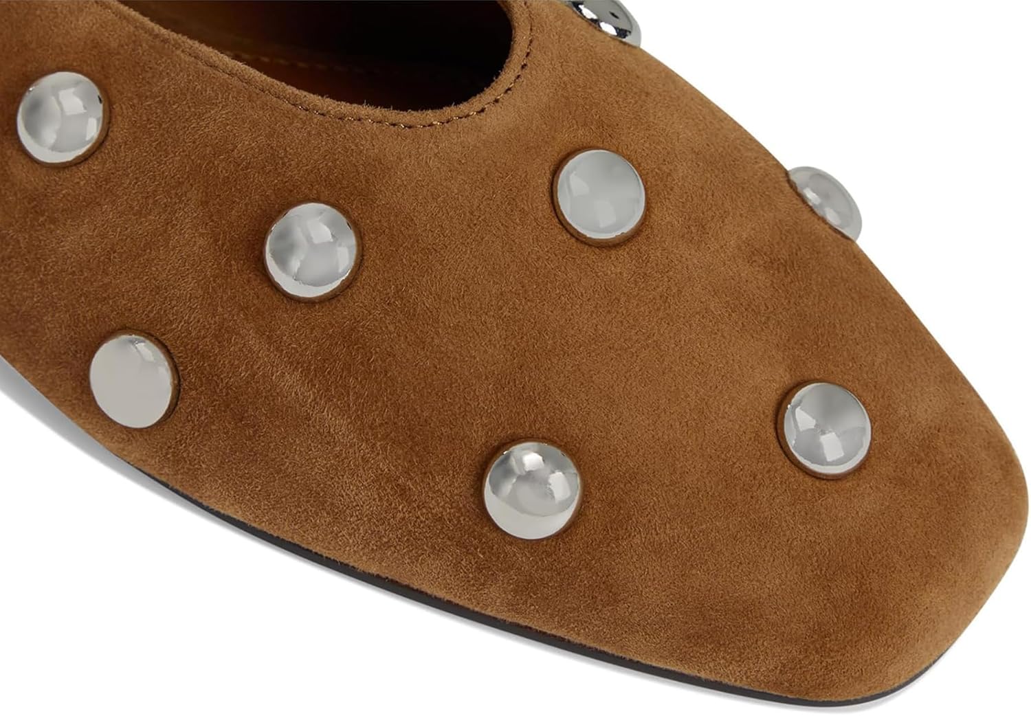 Studded Ballet Flats for Women Square Toe Slip on Ballet Flat Shoes Comfortable Pump Shoes for Daily Wear