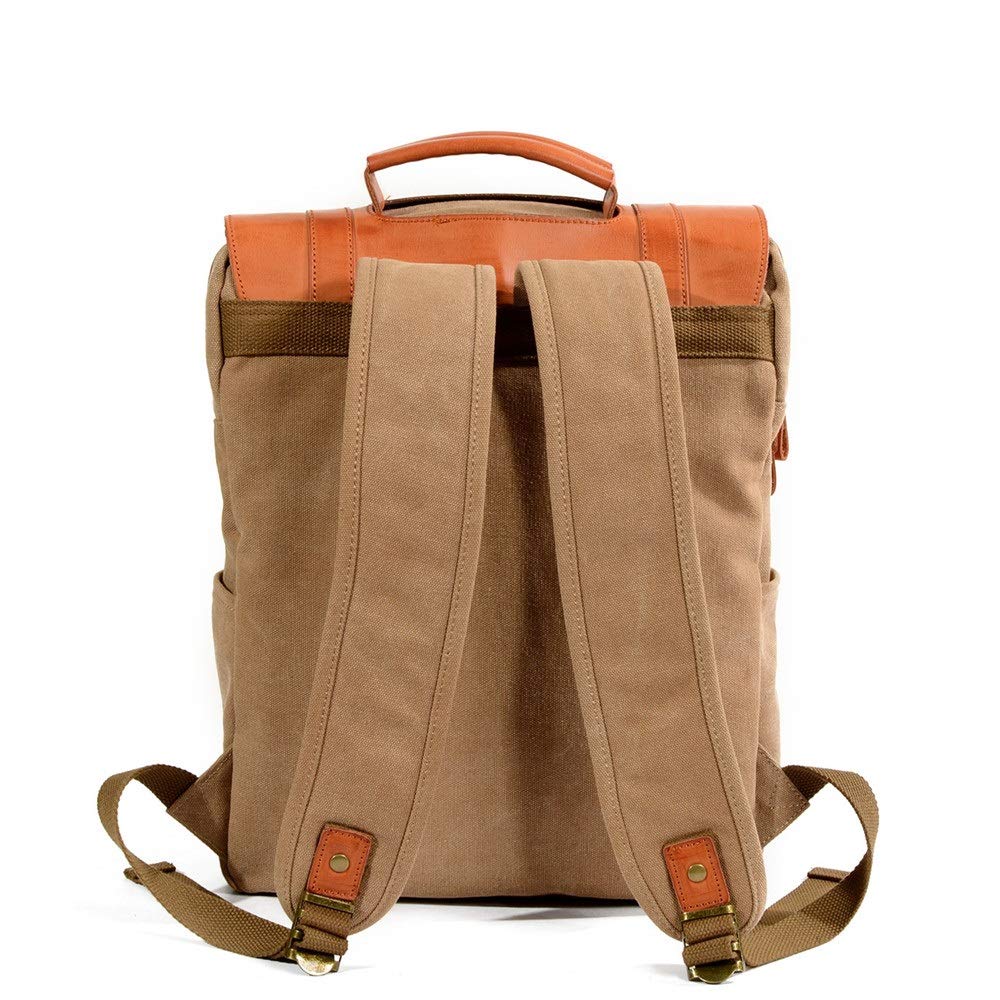 Mochila Informal de Cuero Para Hombre Unisex Canvas mochila de senderismo escolar la escuela viajes mochilas bolsas casuales(Grey)