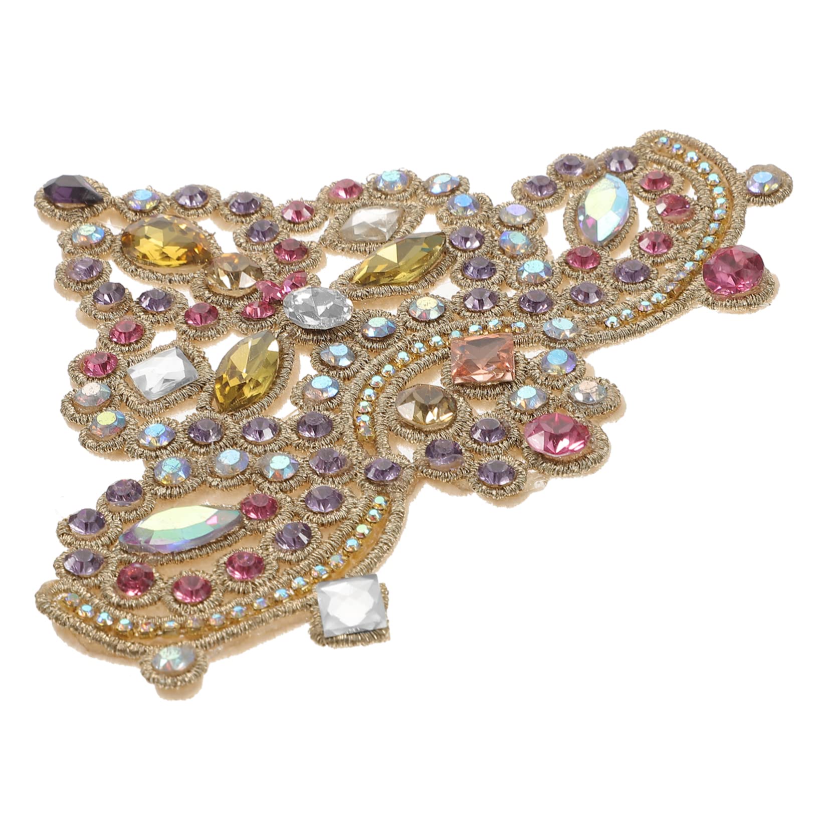VILLCASE 5pezzi Rhinestone Applique Patch Per Abbigliamento Decorazione Termoadesiva Glitter Per Scarpe Borse e Accessori Per e Riparazioni Di Vestiti