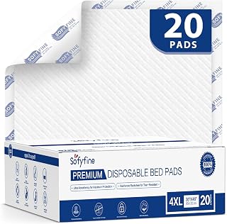 Extra Large Disposable Bed Pads 36"x 48"(20 Count) Adult Chucks Incontinence Underpads,Thicken Premium Tear Resistant Waterproof Pee Pads for Elderly,Kids,10X Super Absorbency Puppy Training Pads