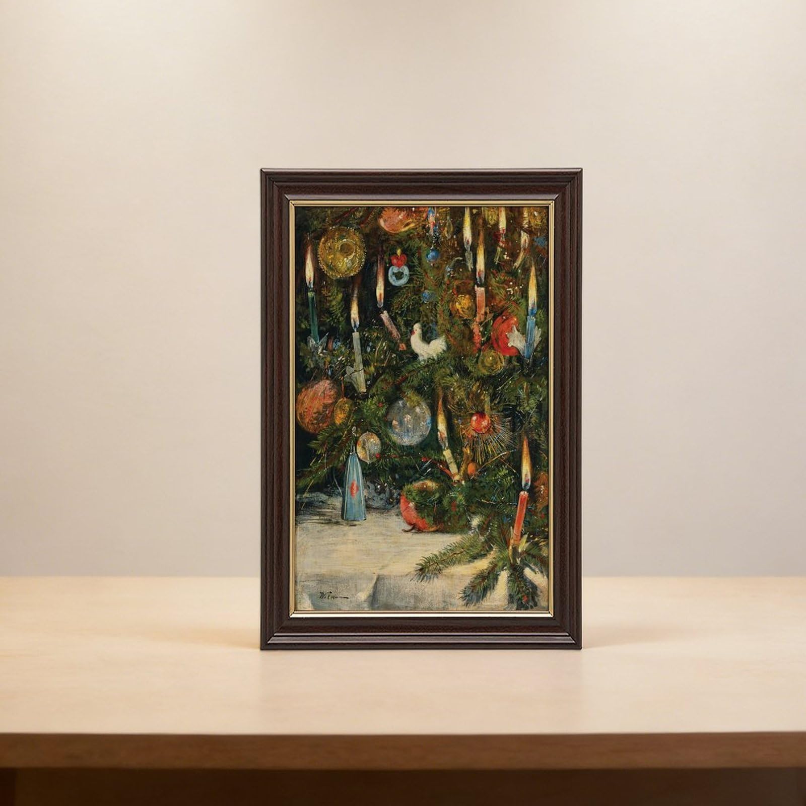WCYB Impression sur toile de Noël avec lumières par Rudolf Bernhard Willmann - Décoration murale - Cadre à suspendre - 61 x 91,4 cm