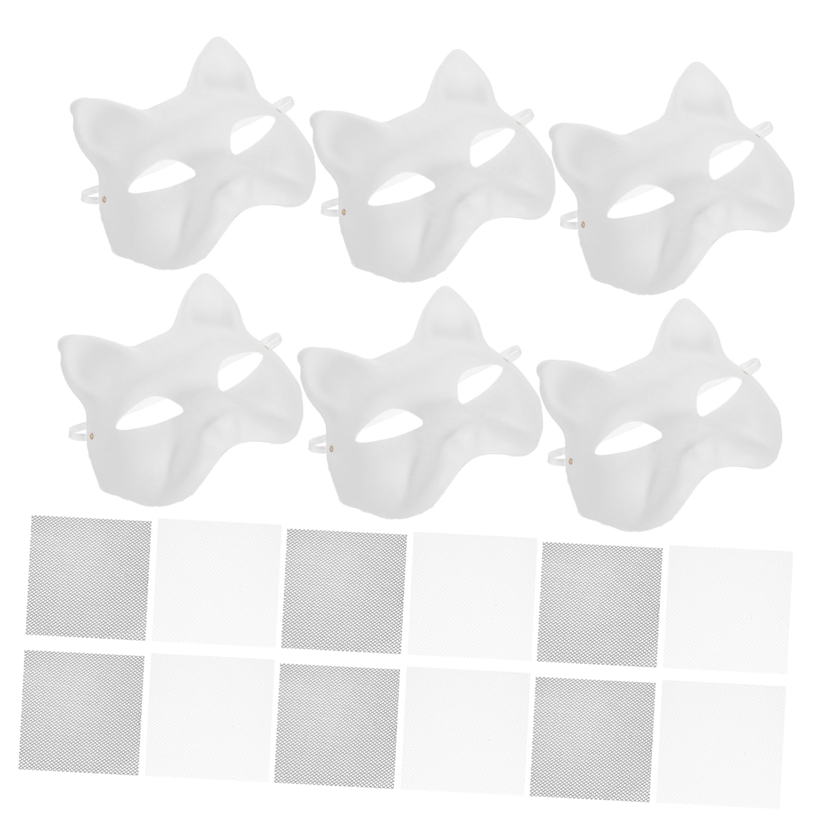 Cabilock 1 Set DIY Blank Mask: White Paper Half Face Masks For Creative DIY Crafts Cosplay Carnival And Holiday Party Decorations
