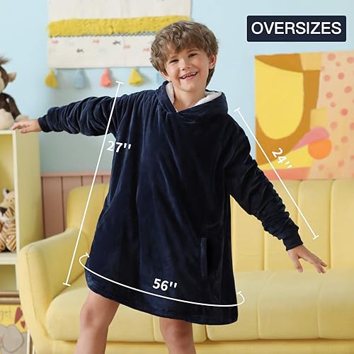 Vista 7 de LetsFunny Manta con Capucha, Sudadera Manta de Forro Polar Sherpa de Gran Tamaño Usable, Súper Suave, Cálida y Acogedora con Bolsillo Gigante