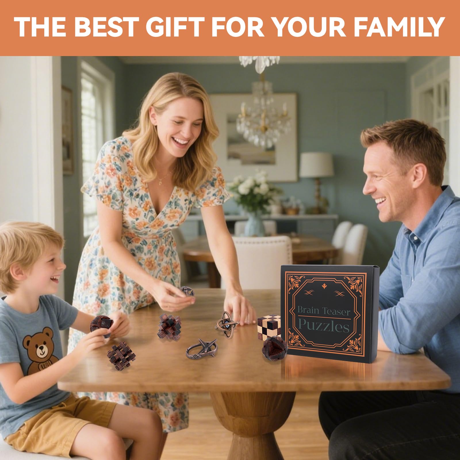 13 Pcs Brain Teaser Puzzles for Adults Teens - Metal Puzzles 3D Puzzle Game Toys for Adults Teens - Wooden Unlock Interlocking Puzzle Adult IQ Education Smart Toys: Style F