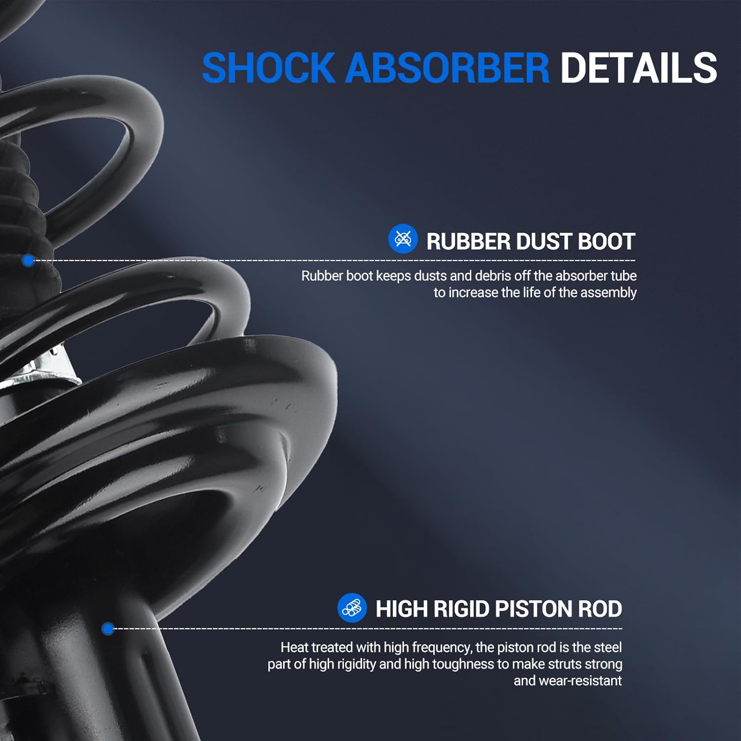 Autoround Front Pair Complete Strut & Coil Spring Assembly Compatible with Dodge Dart 2013 2014 2015 2016, Replace# 272642 272641