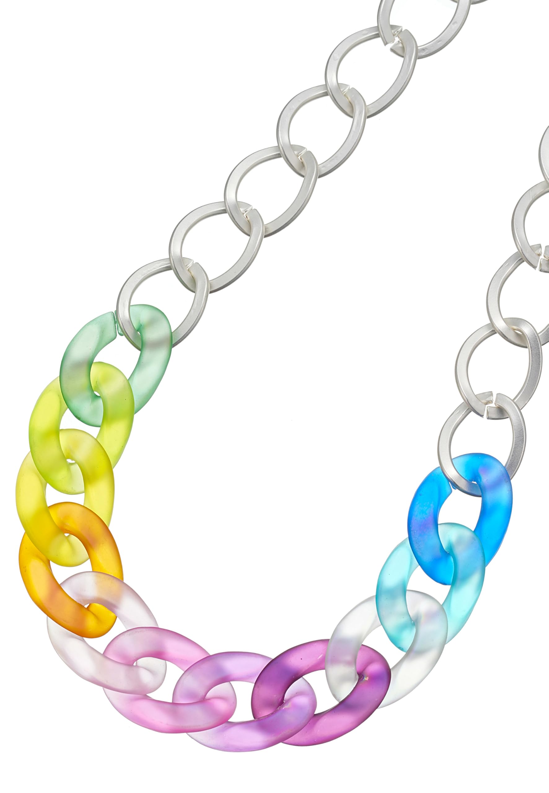 Damen Halskette Gliederkette Statement grobe Glieder Collier kurze Kette