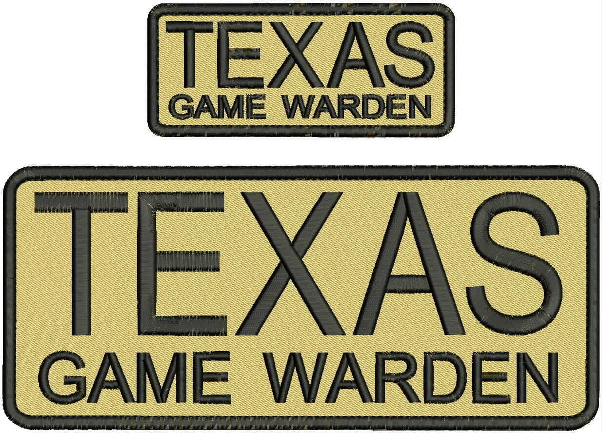 Special Patches for Velcro Patches for Uniform for Texas Game Warden Embroidery Patch 4X10 and 2X5 Hook ON Back Desert/tan/blk Model-Q-X989-444