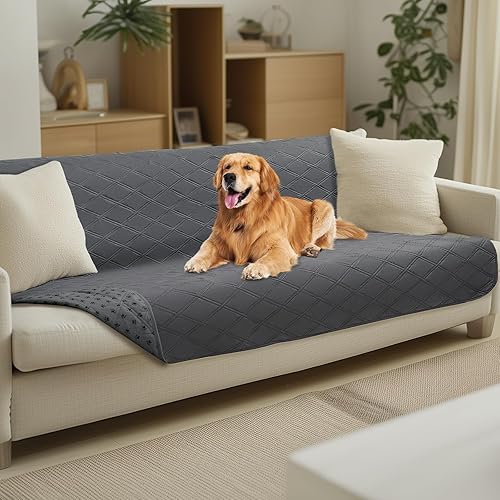Luciphia Funda de sofá 100% impermeable para perros, antideslizante, protector de sofá para mascotas, tapete de sofá, cachorro y gato, con parte