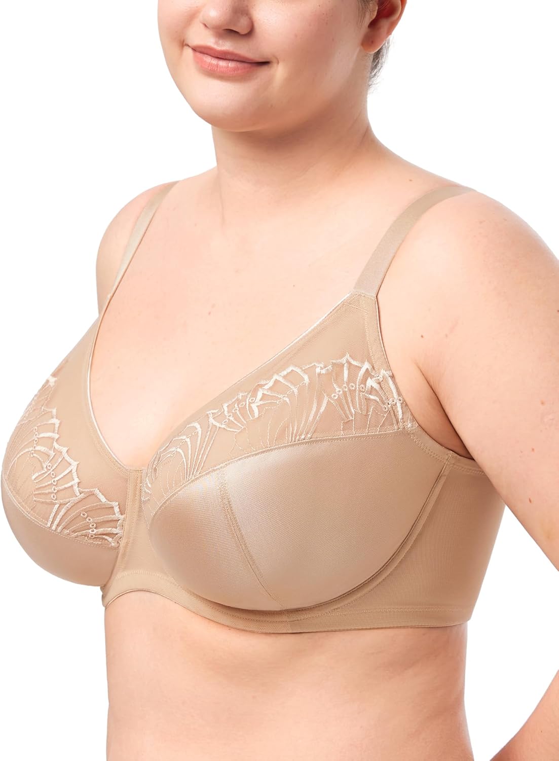HSIA Minimizer Bras for Women, Full Coverage Embroidered Bras Plus Size Bra for Heavy Breasts Unlined Bra with Underwire - Image 2