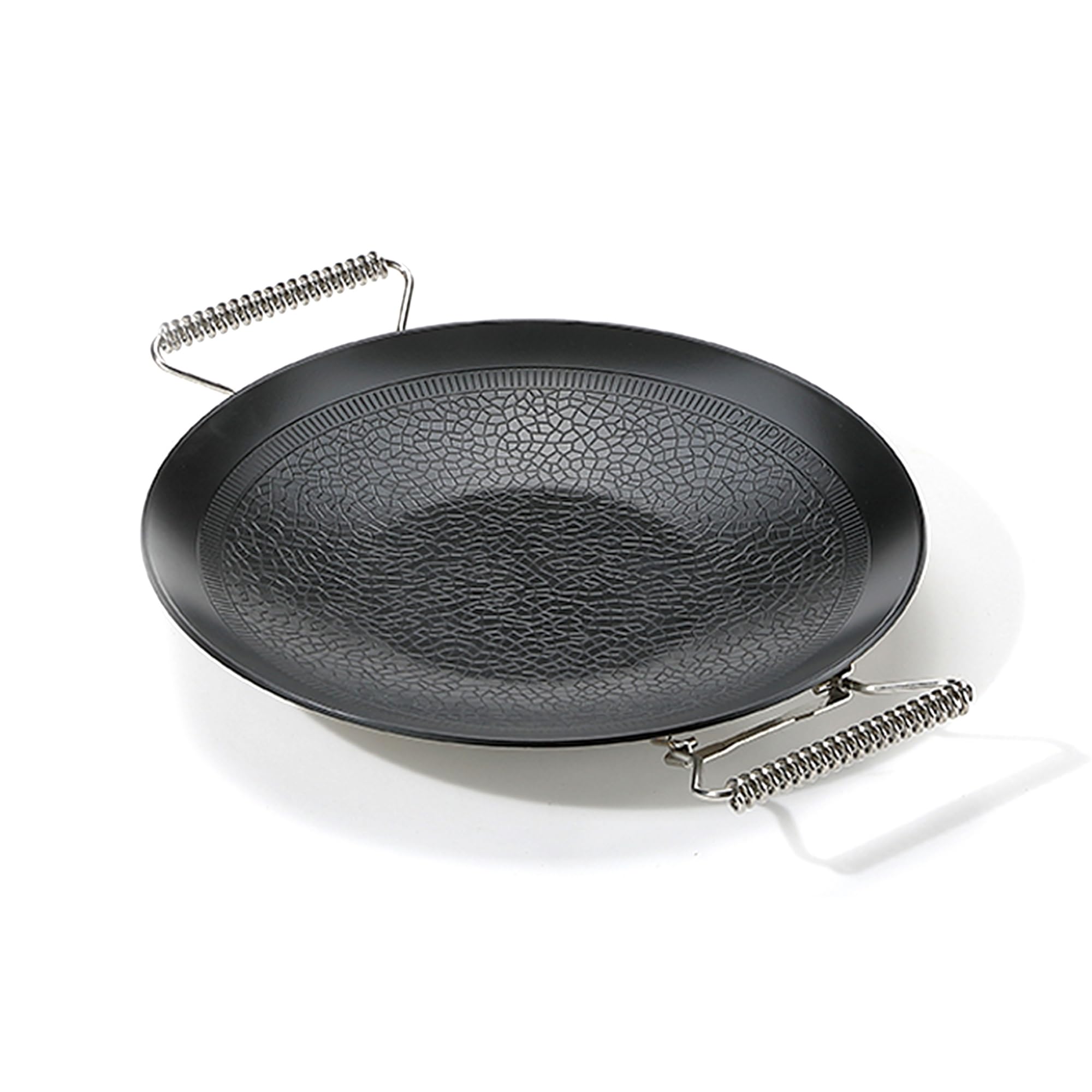 camping moon Griglia per barbecue, diametro 32,5 cm, piastra rotonda a 3 strati in acciaio composito antiaderente, manico pieghevole per stufa a gas a fuoco aperto, uso esterno e interno, GRW-33F