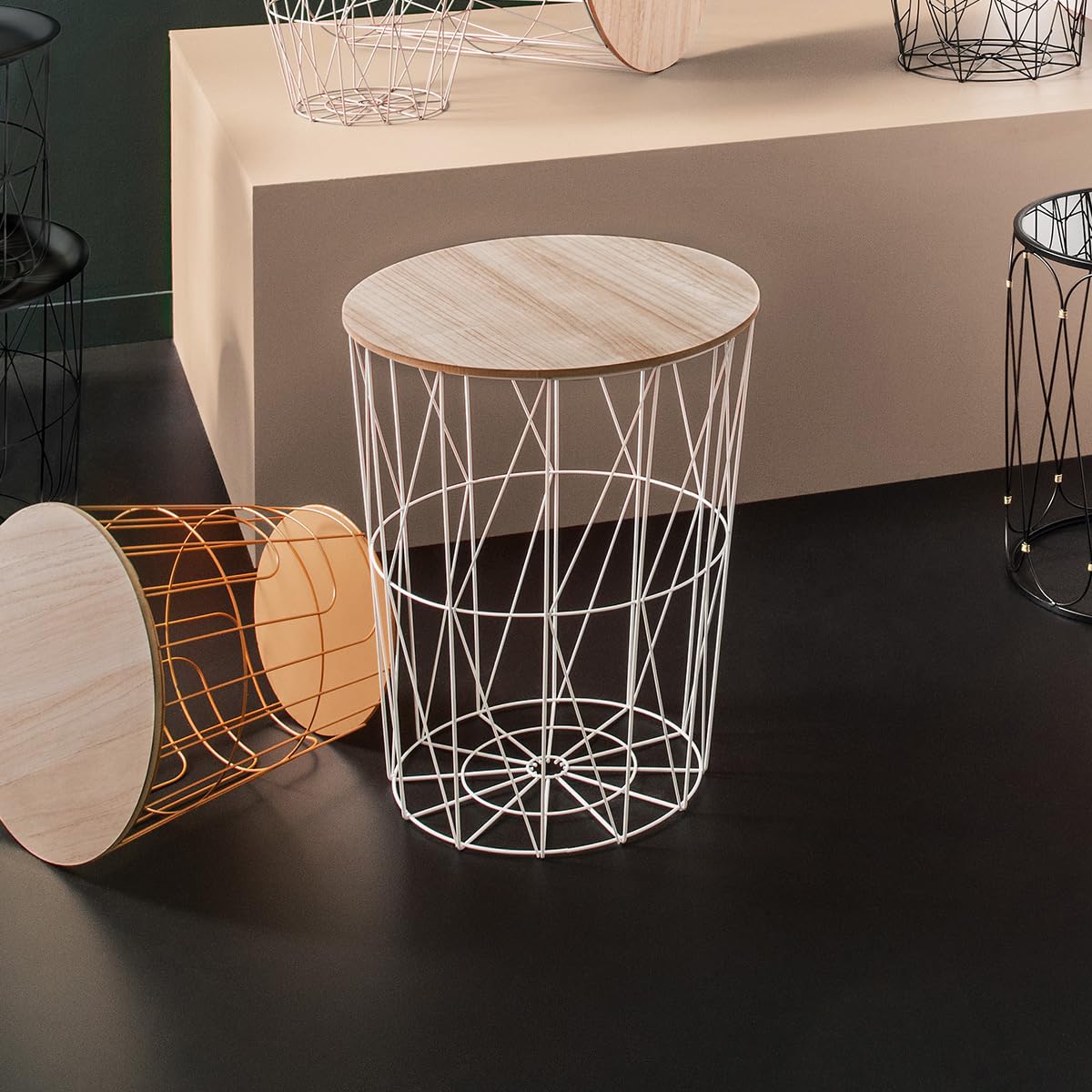 Atmosphera – Beistelltisch Kumi, schwarz, Durchmesser 47 cm