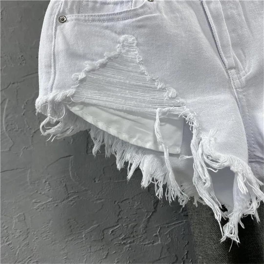 Women's Hole Ripped Low Waist Denim Shorts
