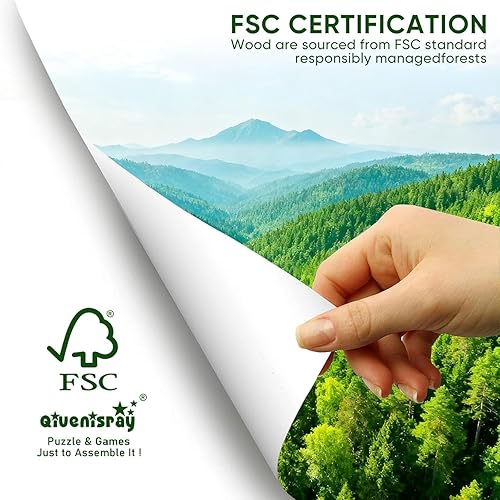 Miniatura 5 de Qiuenisray Rompecabezas de madera para adultos, rompecabezas de tiburón océano de 200 piezas, rompecabezas de forma única con certificación FSC,